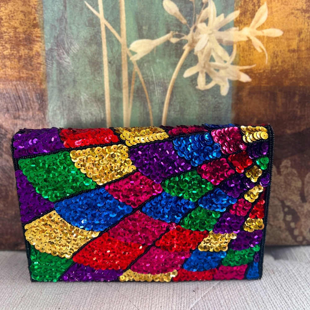 Handmade Colorful Sequin Clutch